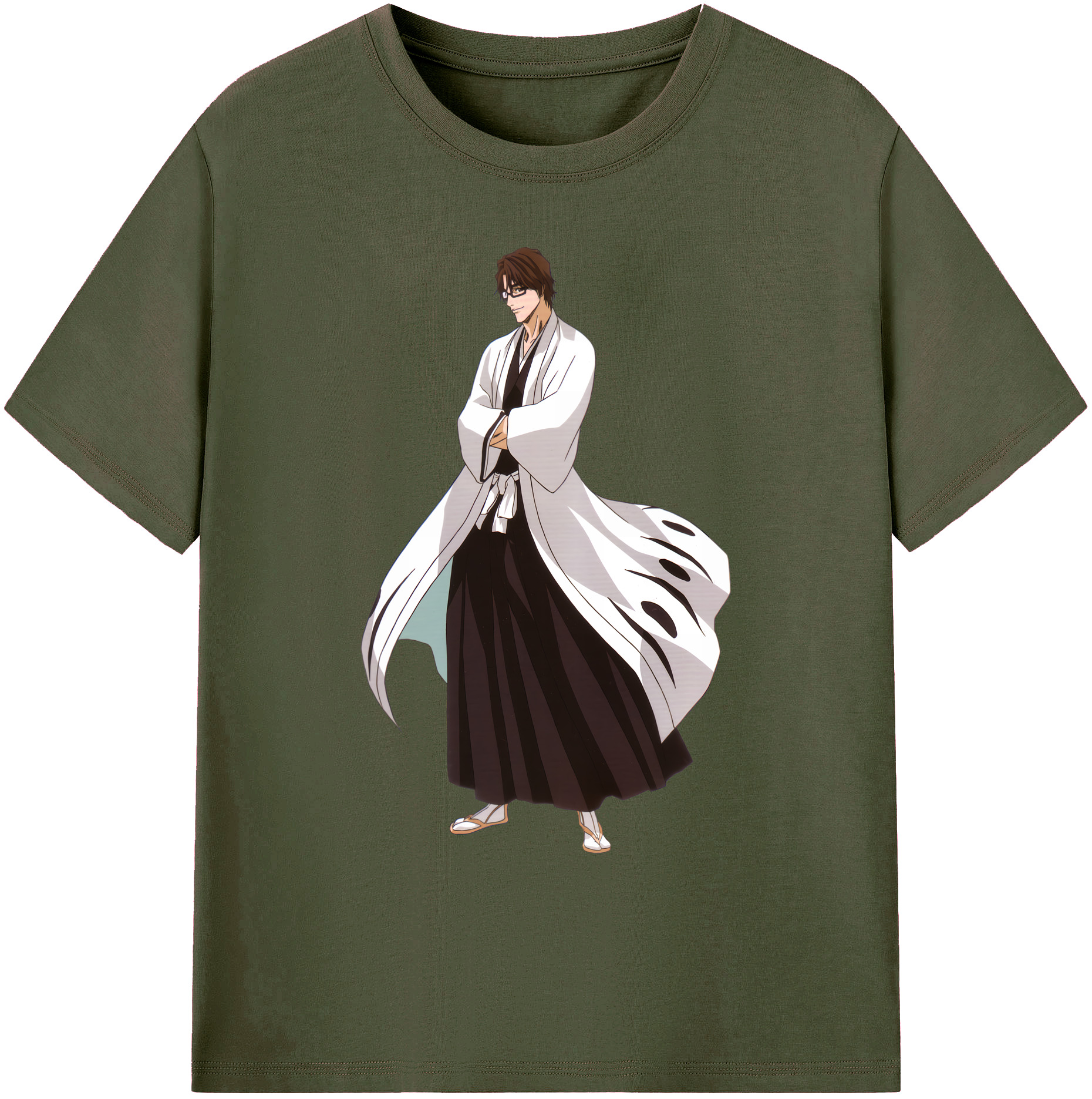 （画像用） ブリーチ 藍染 惣右介（あいぜん そうすけ） BLEACH Aizen Sousuke 綿100％ メンズ半袖Tシャツ｜肌触りやわらか＆通気性